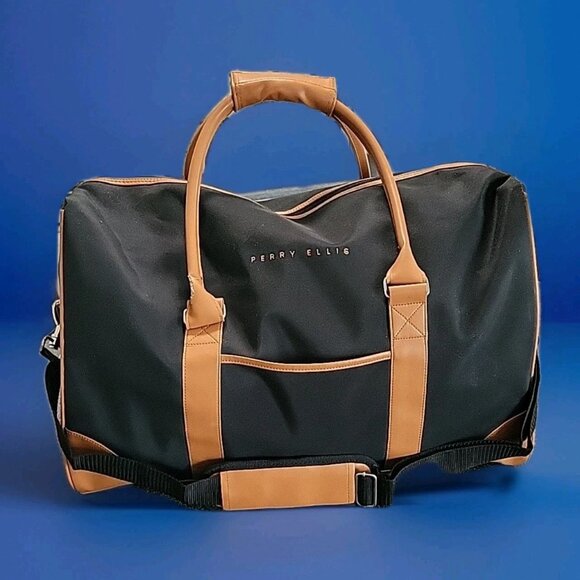 Perry Ellis Oversize Tote With Shoulder Strap Carry On Overnighter - Picture 2 of 11